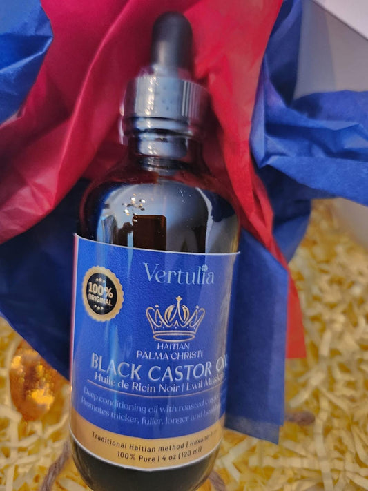 VERTULIA PURE HAITIAN BLACK CASTOR OIL 4.00 oz